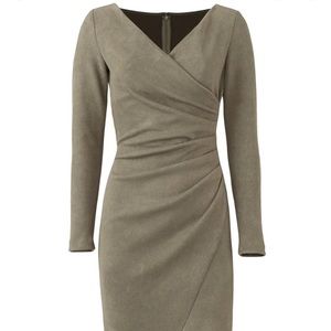 Slate and Willow sheath dress in moss green